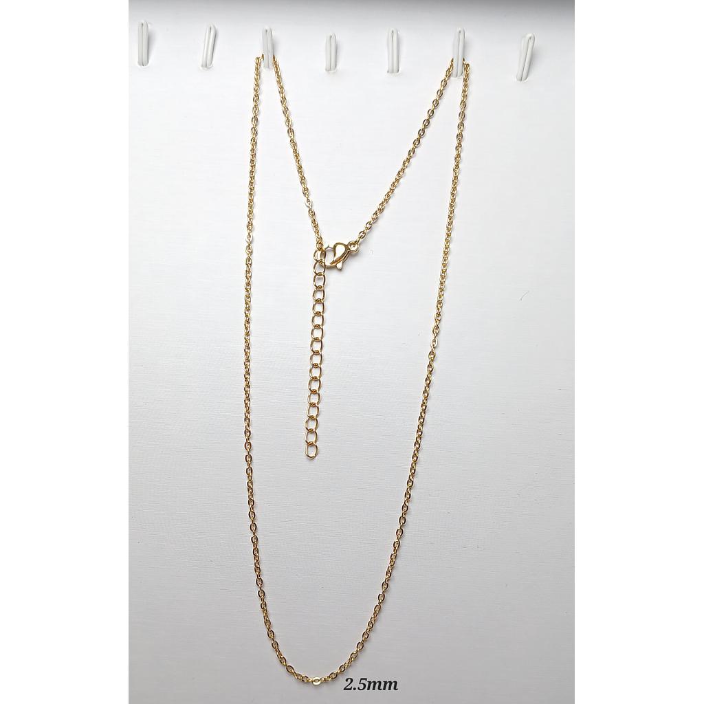 CADENA TERMINADA DE ACERO DORADA 45+5CM