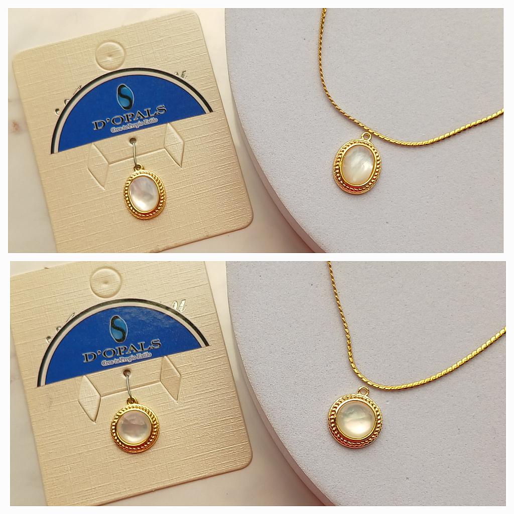DIJES CON CONCHA NACAR DE ELECTROENCHAPADO 18K