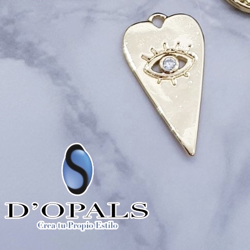 DIJE CORAZON CON OJO TURCO ELECTROENCHAPADO