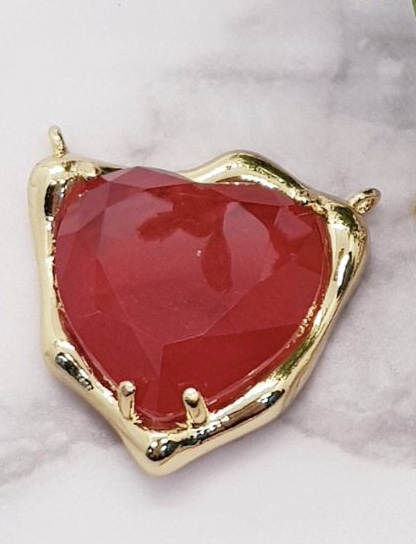 DIJE CORAZON CON PIEDRA MICROCIRCONIA