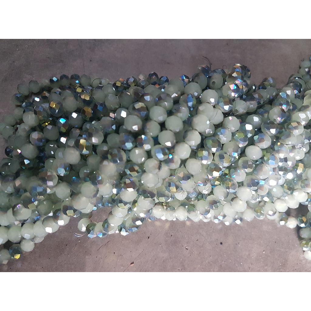 CRISTAL RONDEL VERDE TORNASOL 8MM