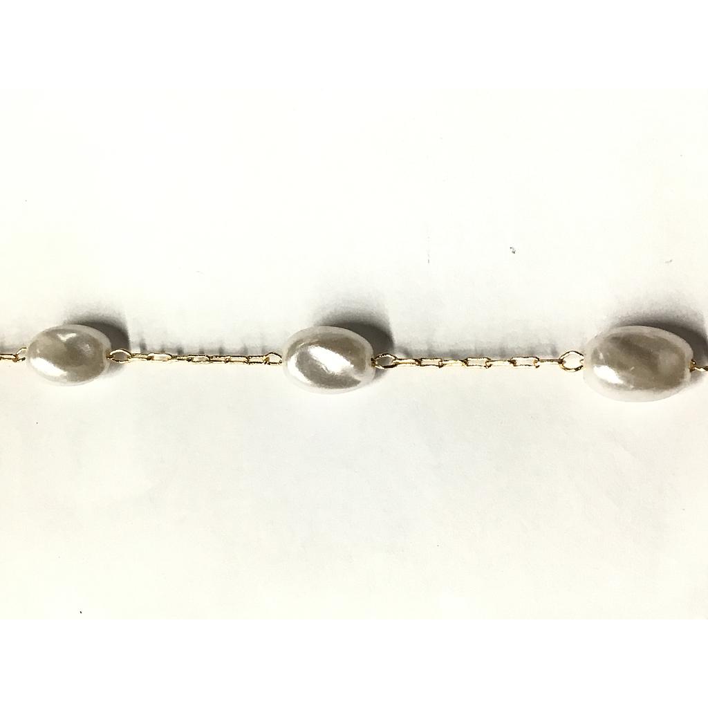 CADENA ELECTROENCHAPADO CON PERLA 10X7MM