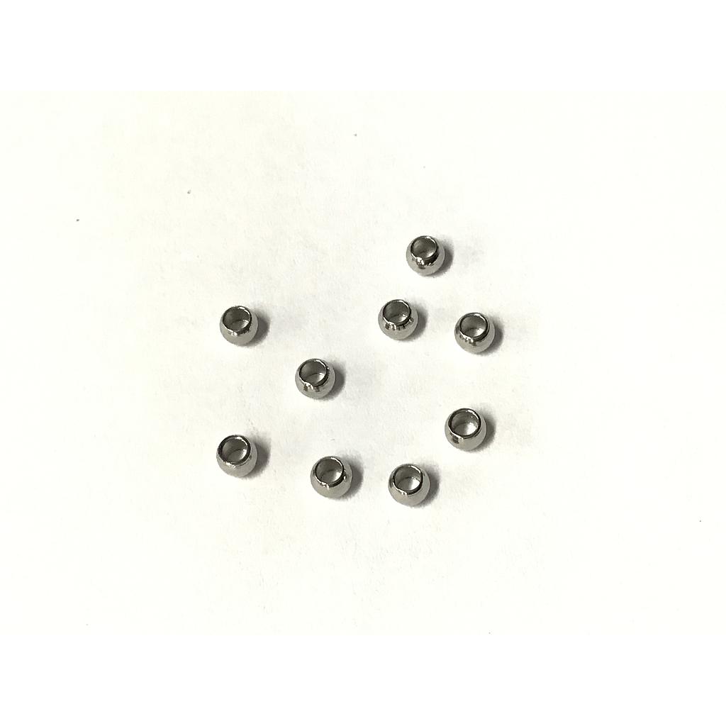 SEPARADOR PLATEADO 3X2MM AGUJERO GRANDE ACERO PAQUETE 100PCS