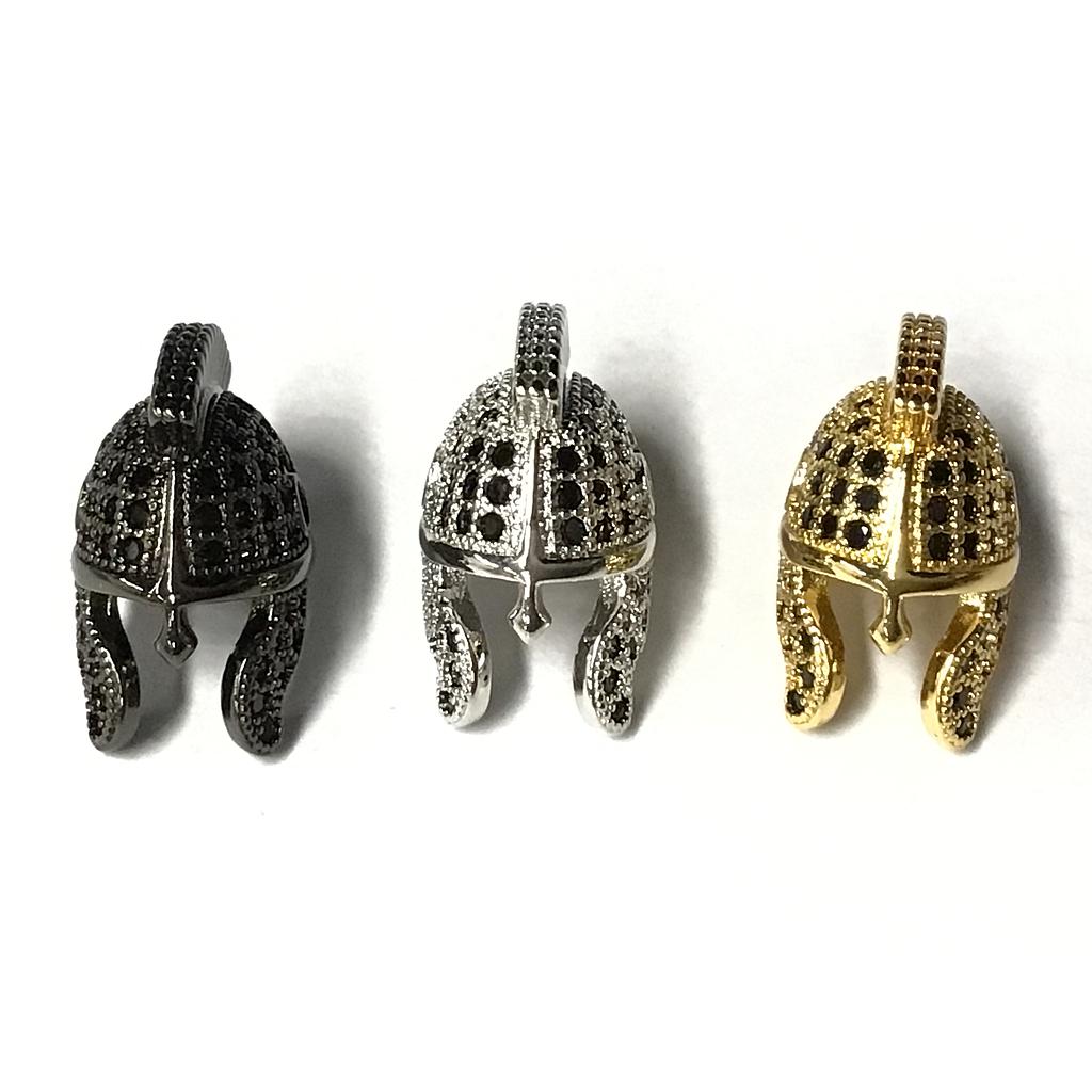 DIJE CASCO DE GLADIADOR 10X13MM MICROCIRCONIA