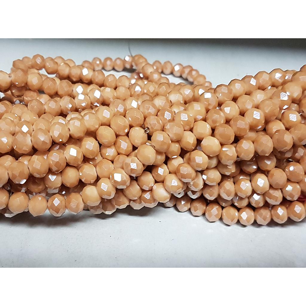 CRISTAL RONDEL BEIGE CON CHAMPAN 6MM