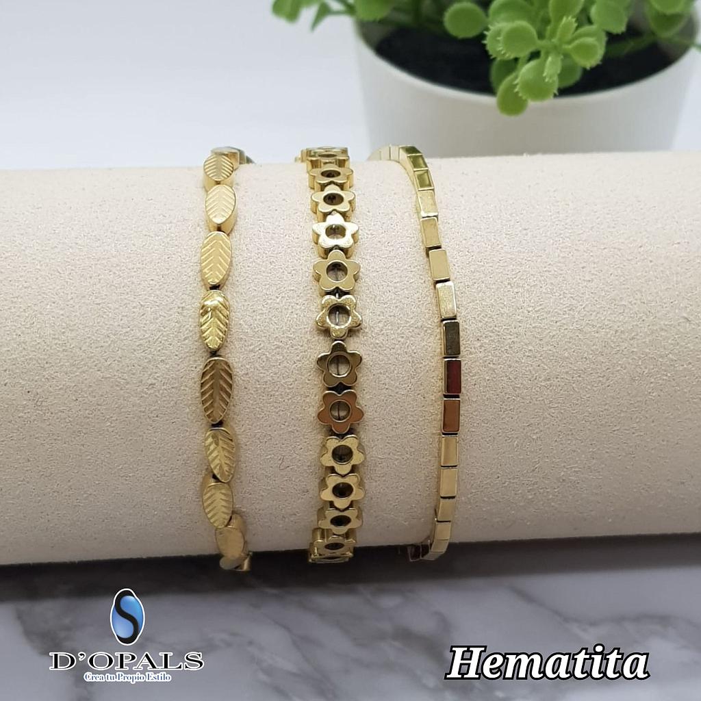 HEMATITA FLOR 5X2MM DORADA