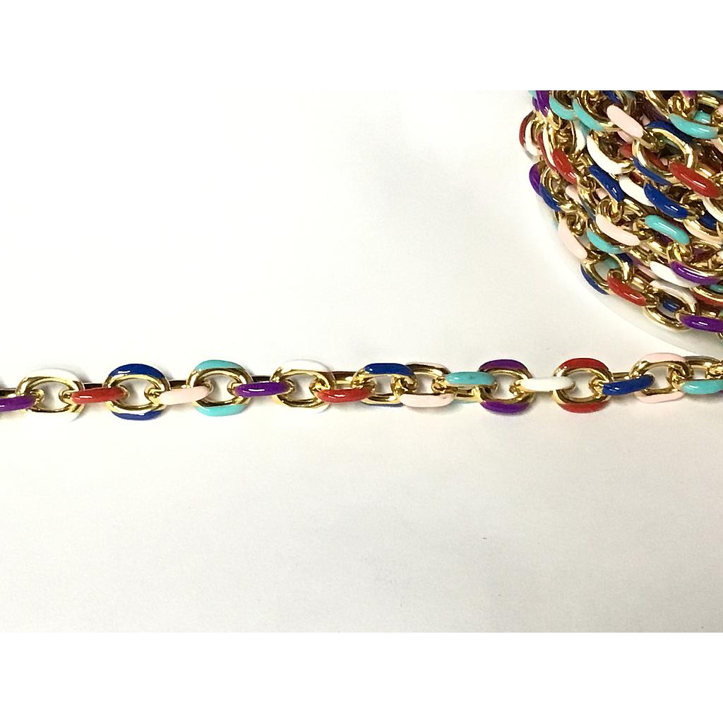 CADENA OVALADA ENAMEL Y ACERO 7X10MM