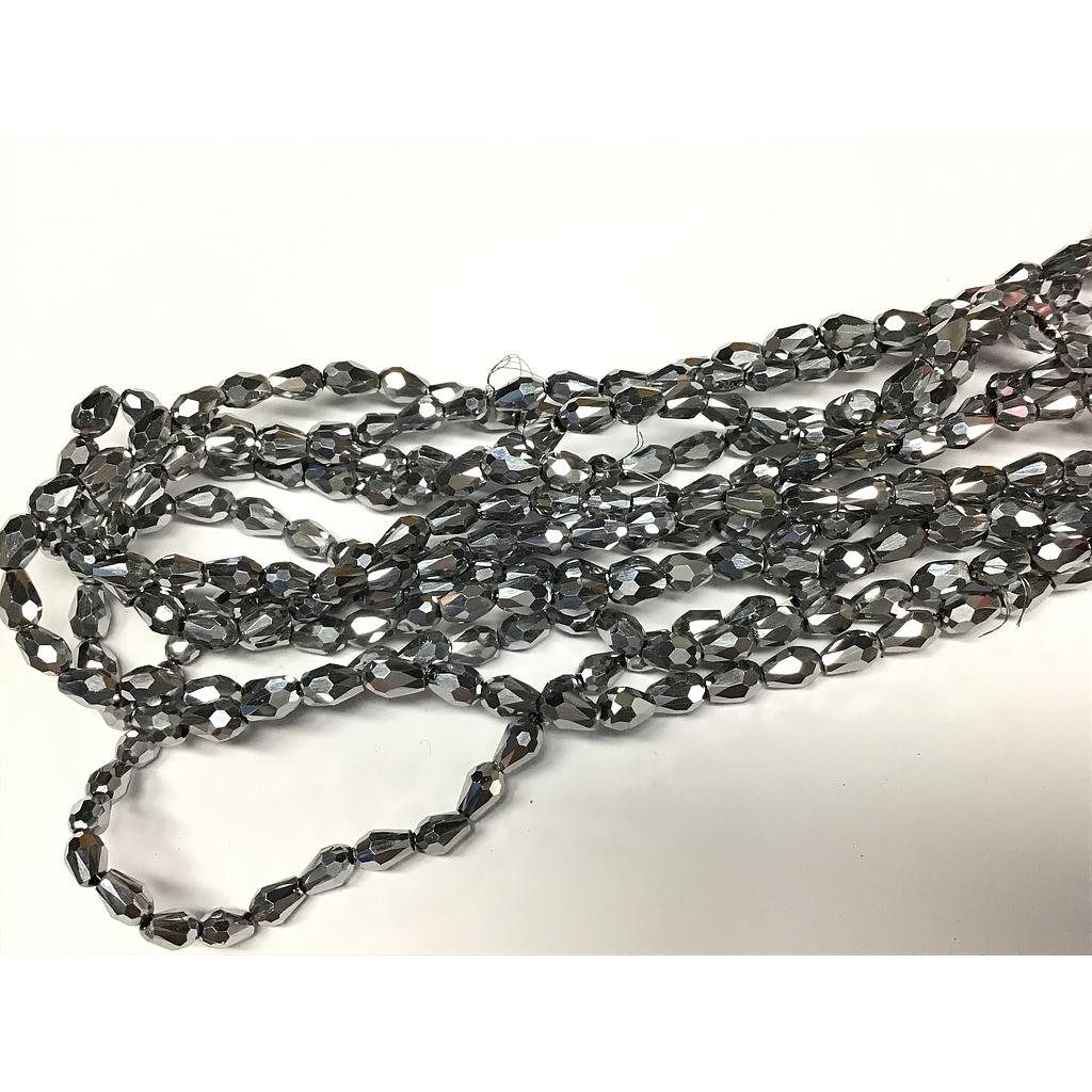 LIQUIDACION CRISTAL DE GOTA 4X6MM PLATEADO