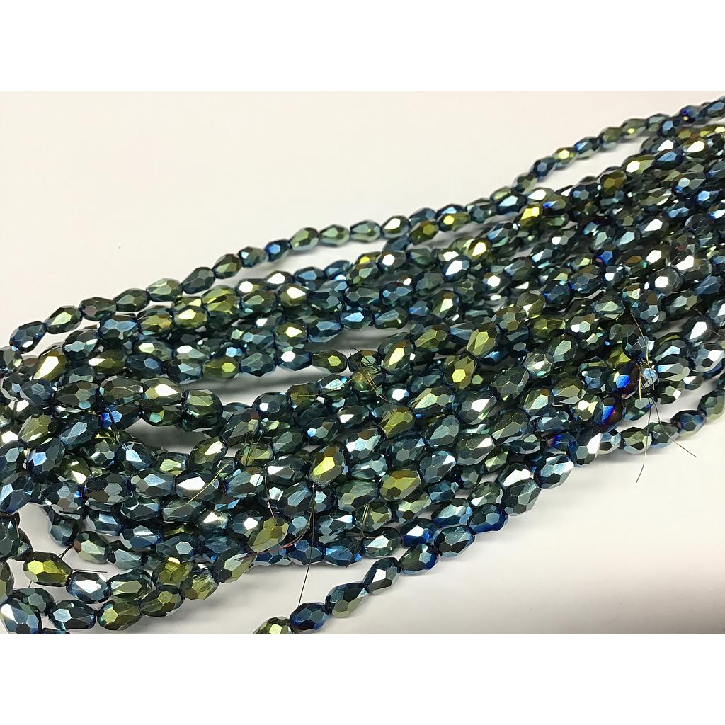 CRISTAL DE GOTA 4X6MM VERDE TORNASOL