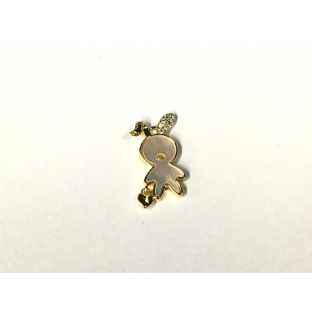 DIJE CONEJO CONCHA Y MICROCIRCONIA