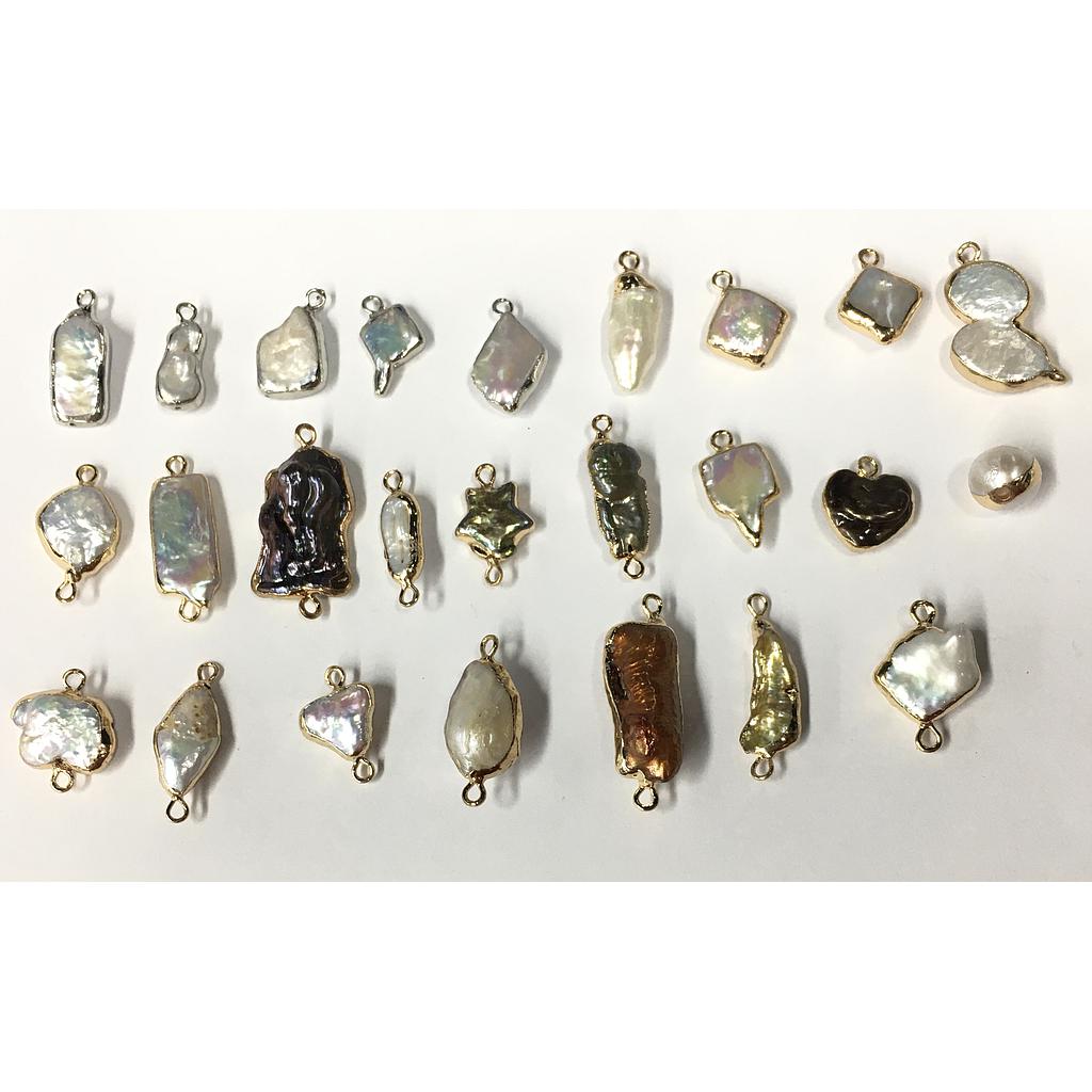 PERLA BARROCA CON ORILLA DORADA