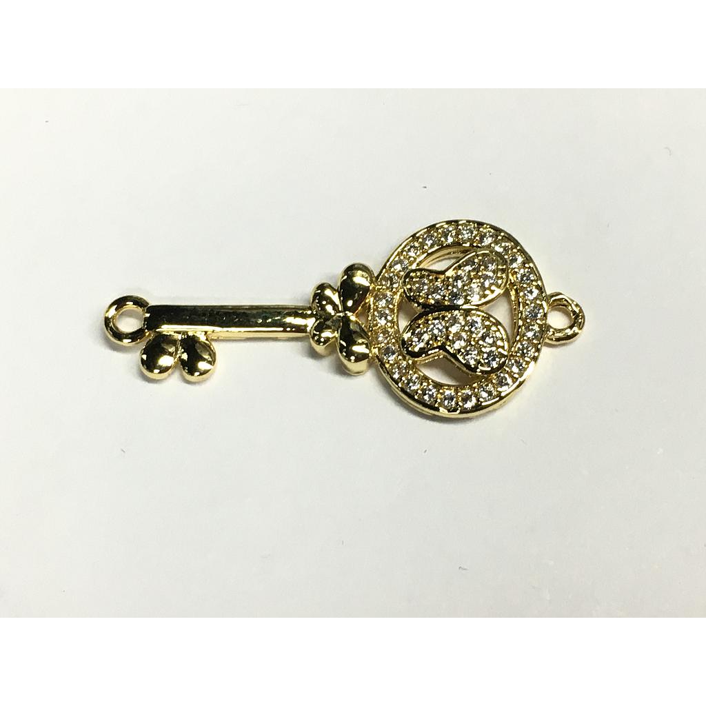 DIJE MARIPOSA CON LLAVE MICROCIRCONIA