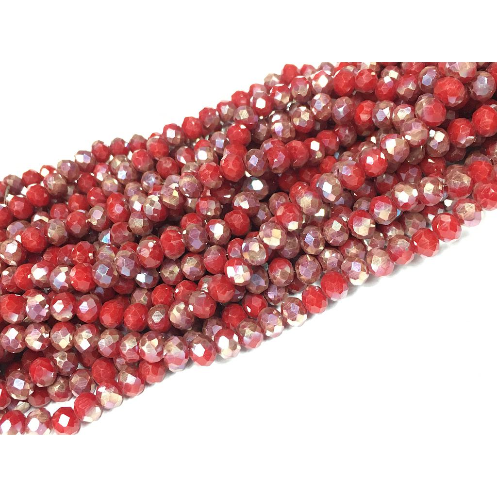 CRISTAL RONDEL ROJO SANGRE TORNASOL 6MM