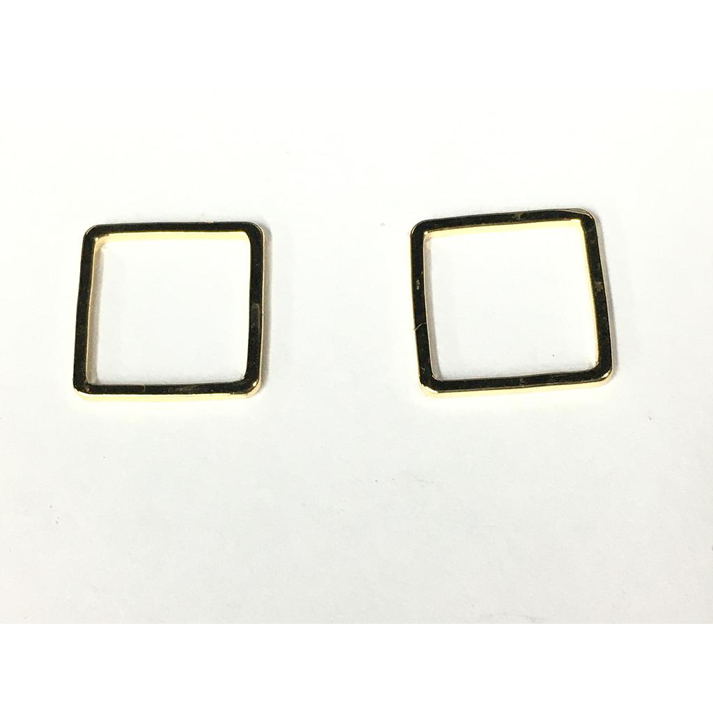 DIJE ARGOLLAS CUADRADAS 12MM ELECTROENCHAPADO
