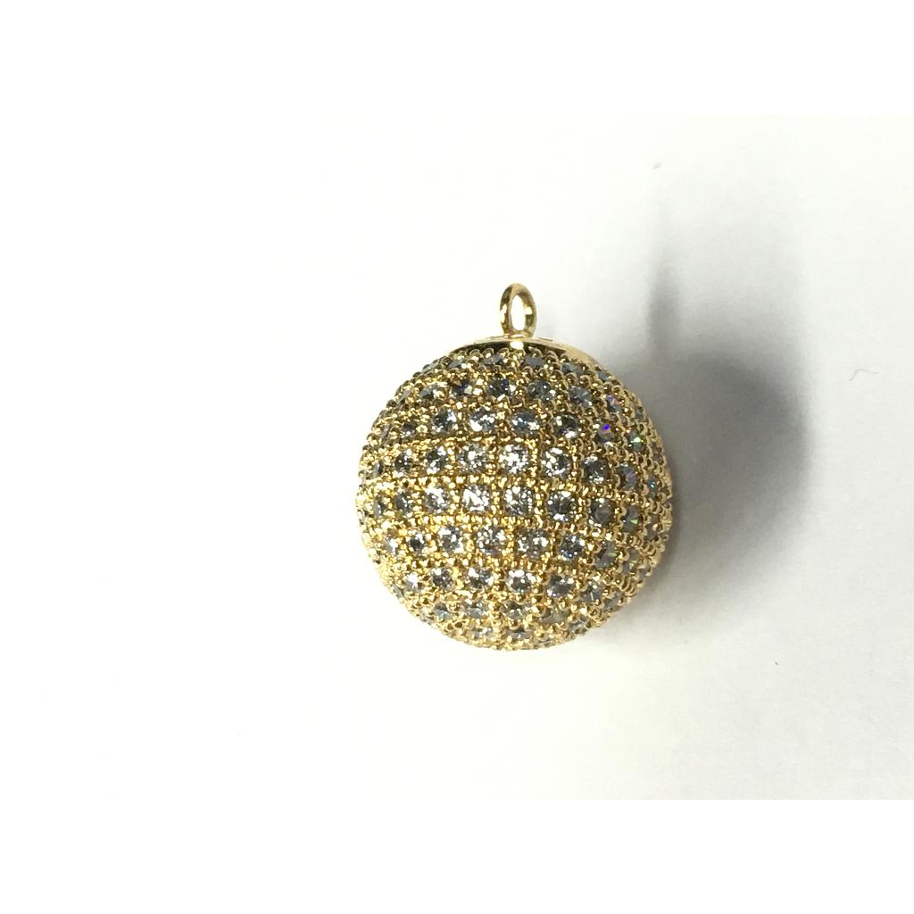 DIJE BOLA DE FUEGO 16MM ELECTROENCHAPADO