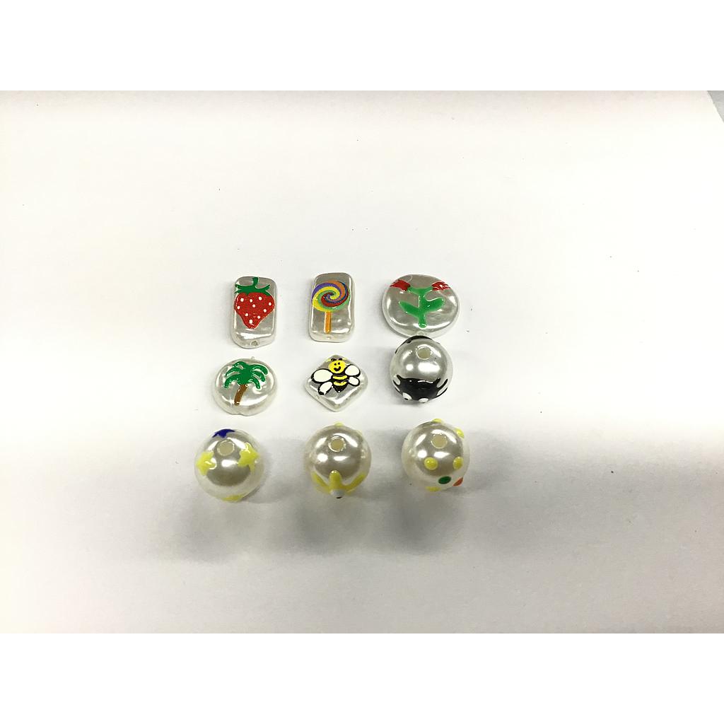 PERLA ACRILICA CON FIGURAS 5PCS