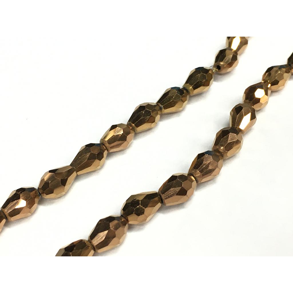 CRISTAL DE GOTA BRONCE 8X11MM 57PCS