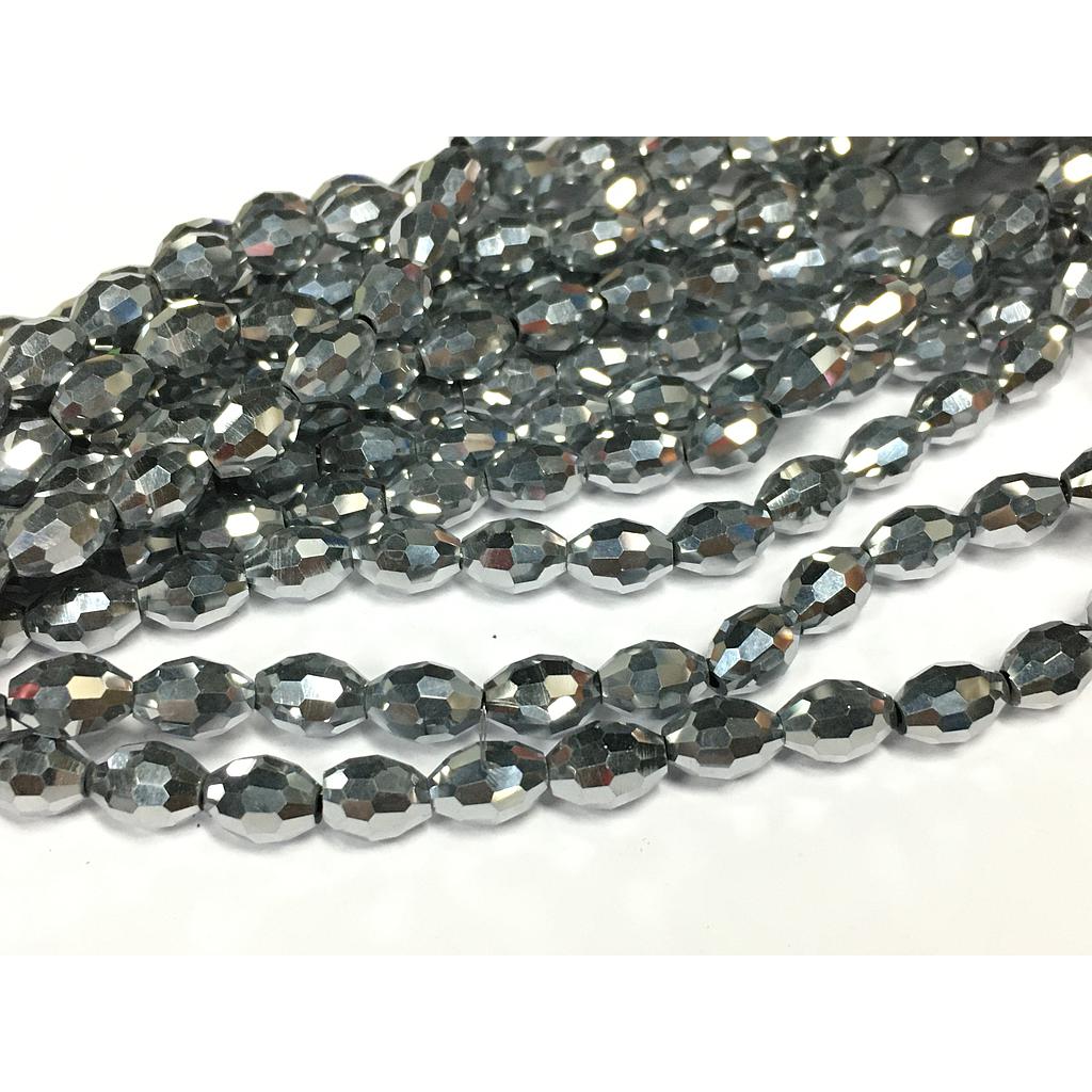 CRISTAL DE ARROZ 6X8MM PLATEADO