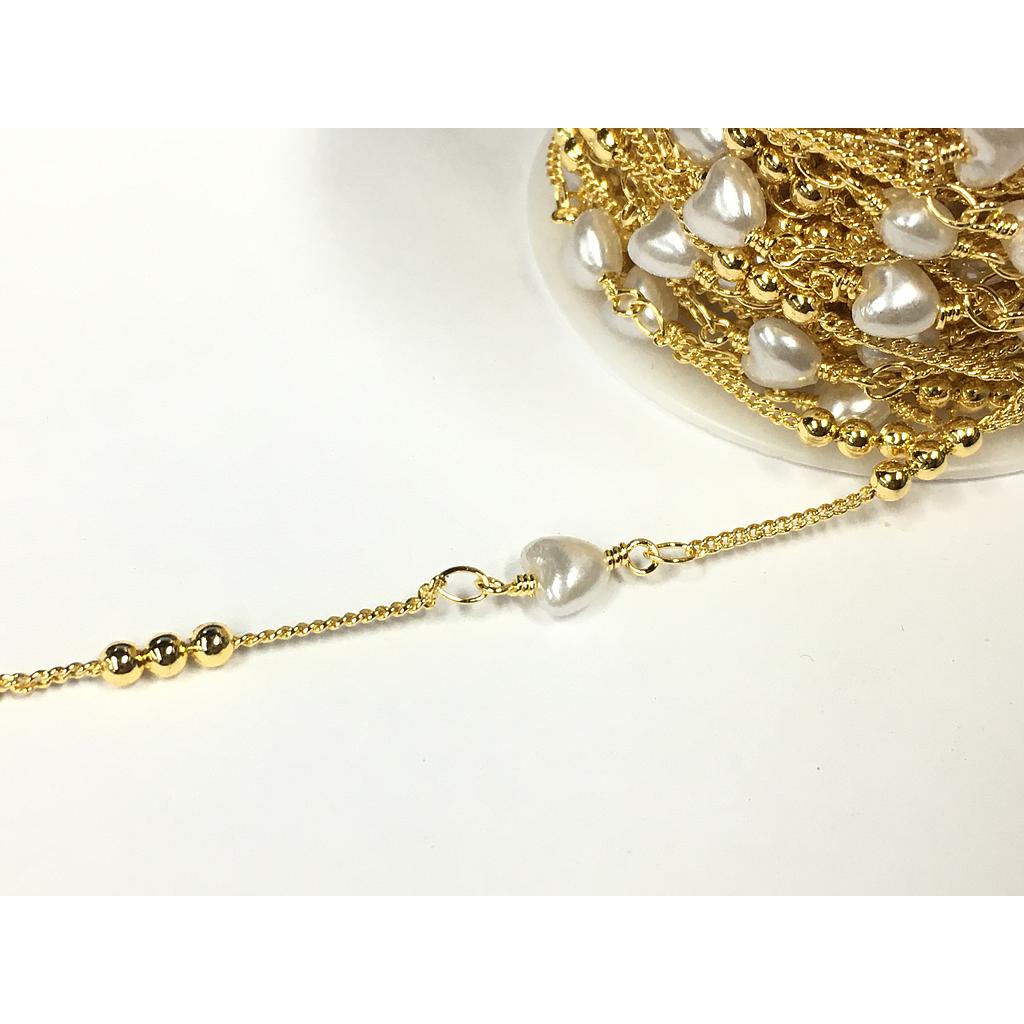 CADENA CORAZON Y SEPARADOR ELECTROENCHAPADO