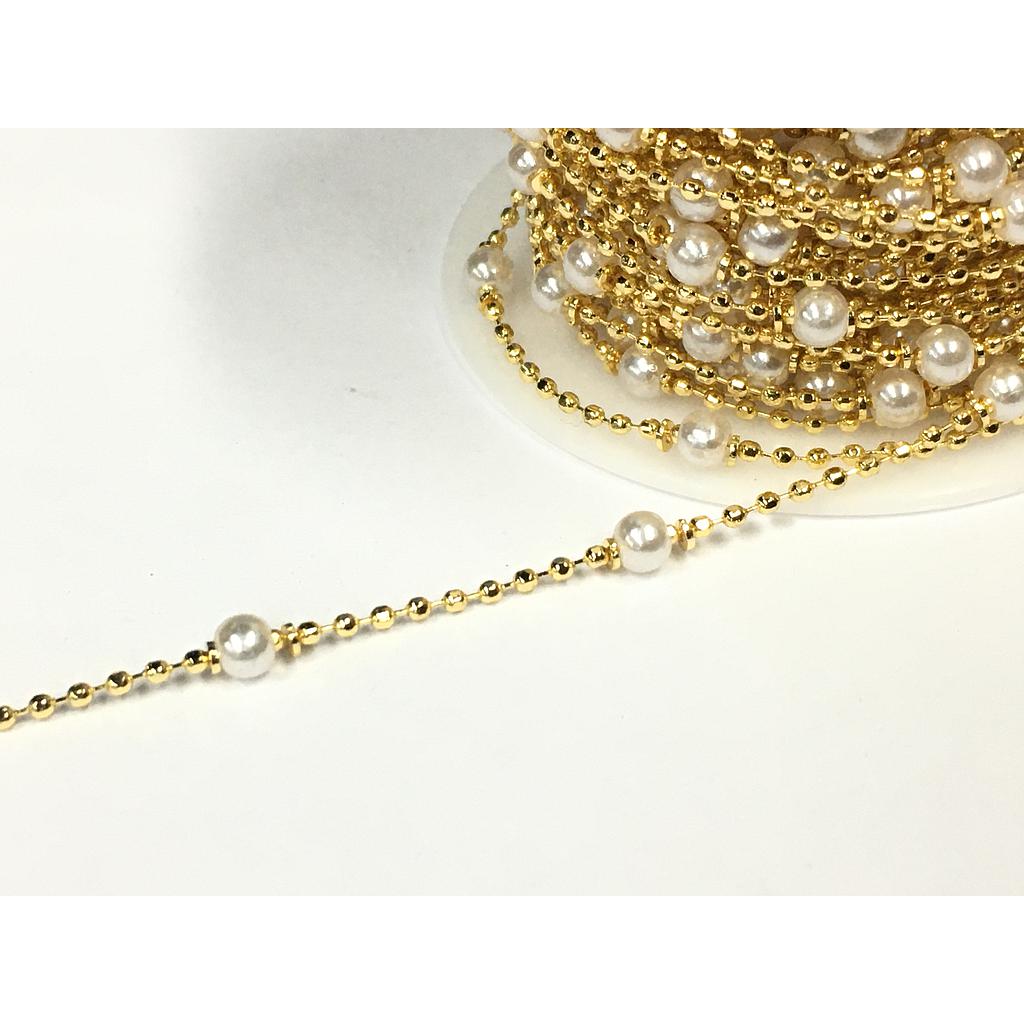 CADENA PERLAS Y ELECTROENCHAPADO