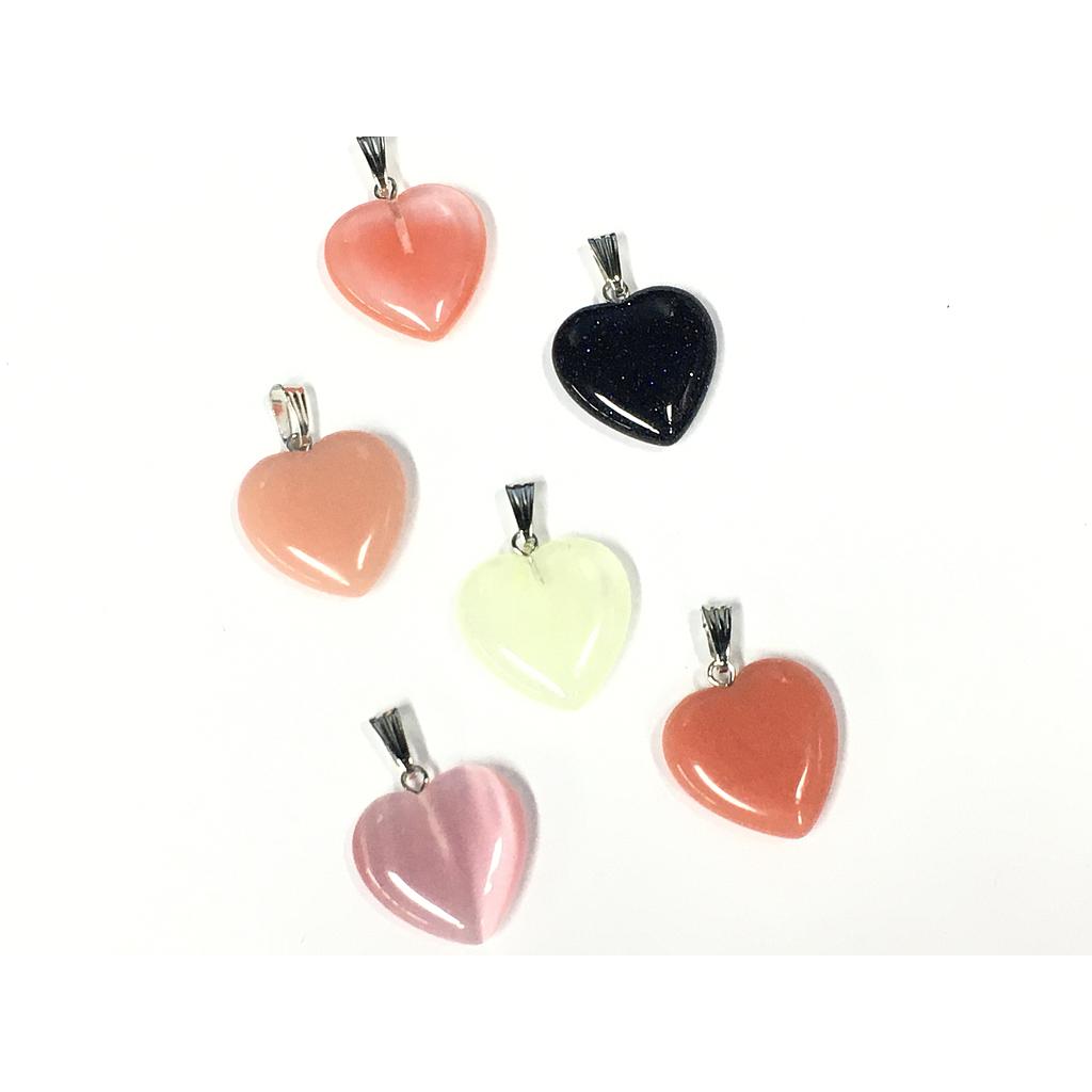 DIJE CORAZON DE PIEDRA 20MM