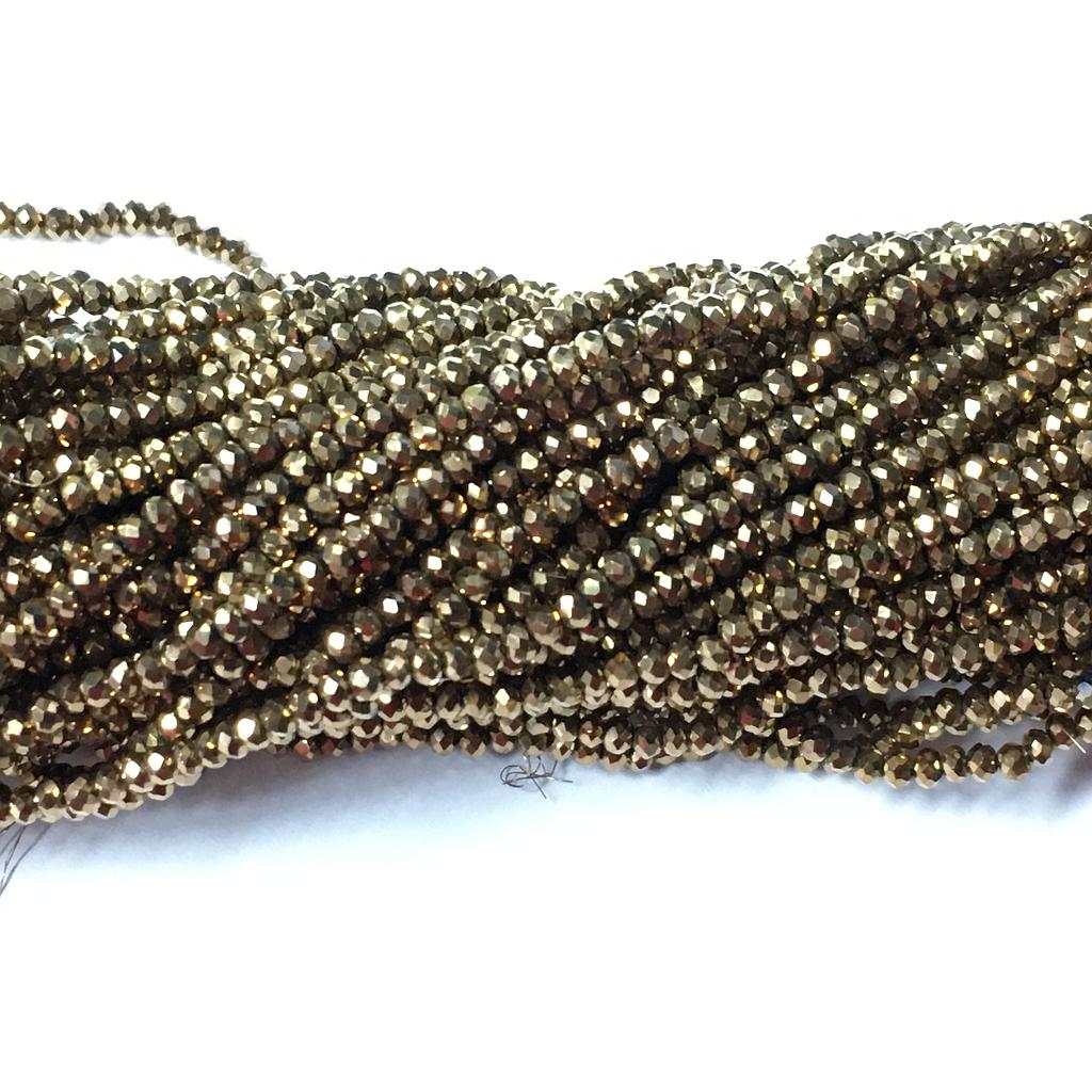 CRISTAL RONDEL BRONCE METALICO 2MM