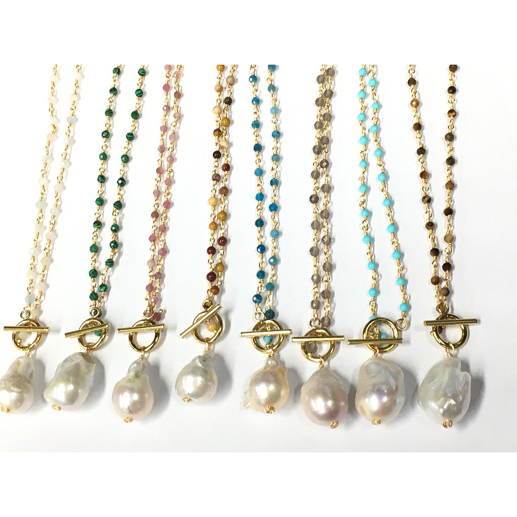 COLLAR PIEDRA Y PERLA BARROCA