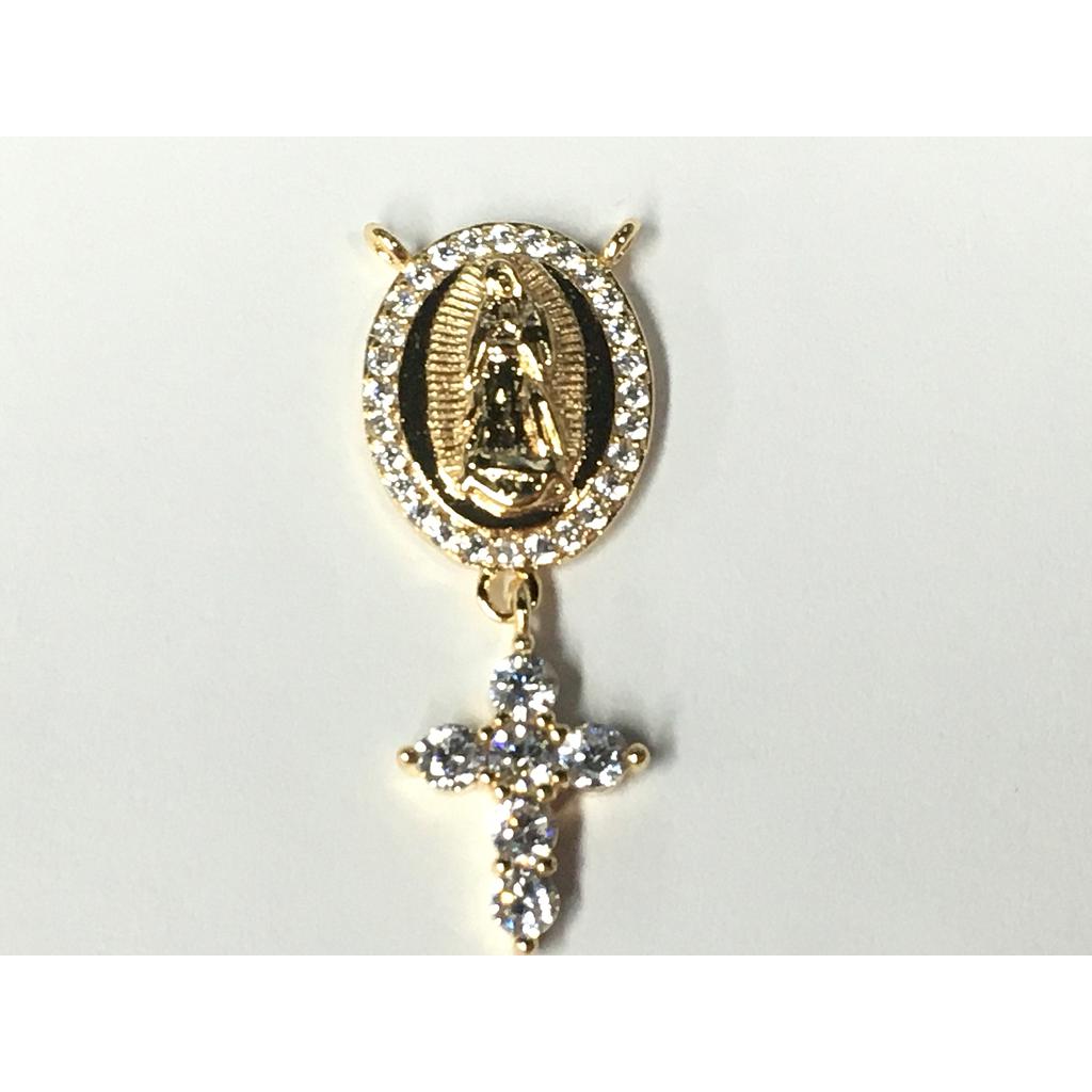 CENTRO DE ROSARIO CON CRUZ ELECTROENCHAPADO