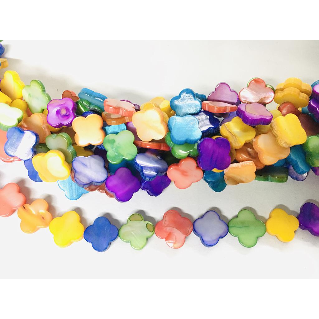 CONCHA NACAR MULTICOLOR FLOR 12MM