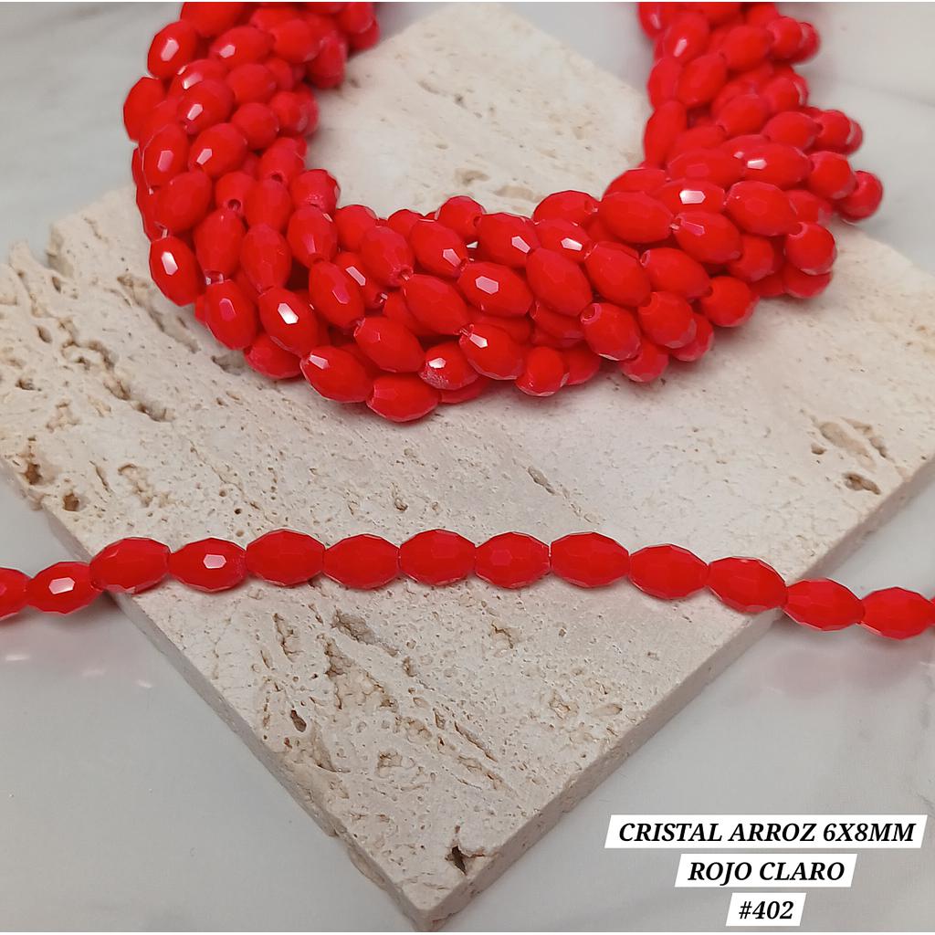 CRISTAL ARROZ ROJO CLARO 6X8MM