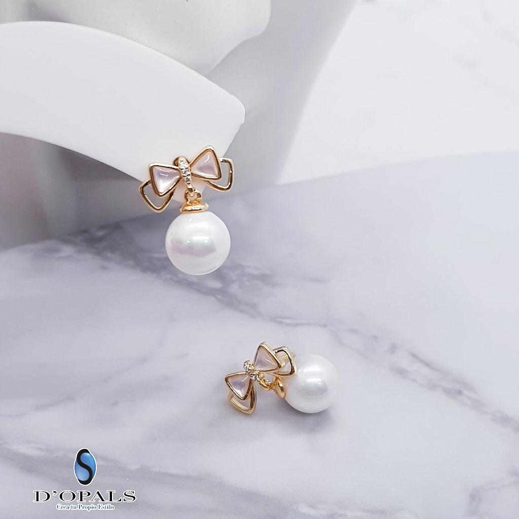 ARETE CHONGO CON PERLA ELECTROENCHAPADO