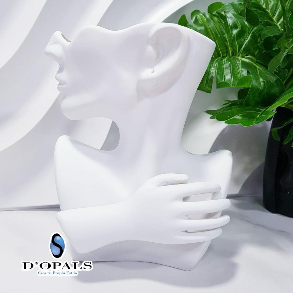 EXHIBIDOR FLORERO SILUETA DE MUJER CON MANO