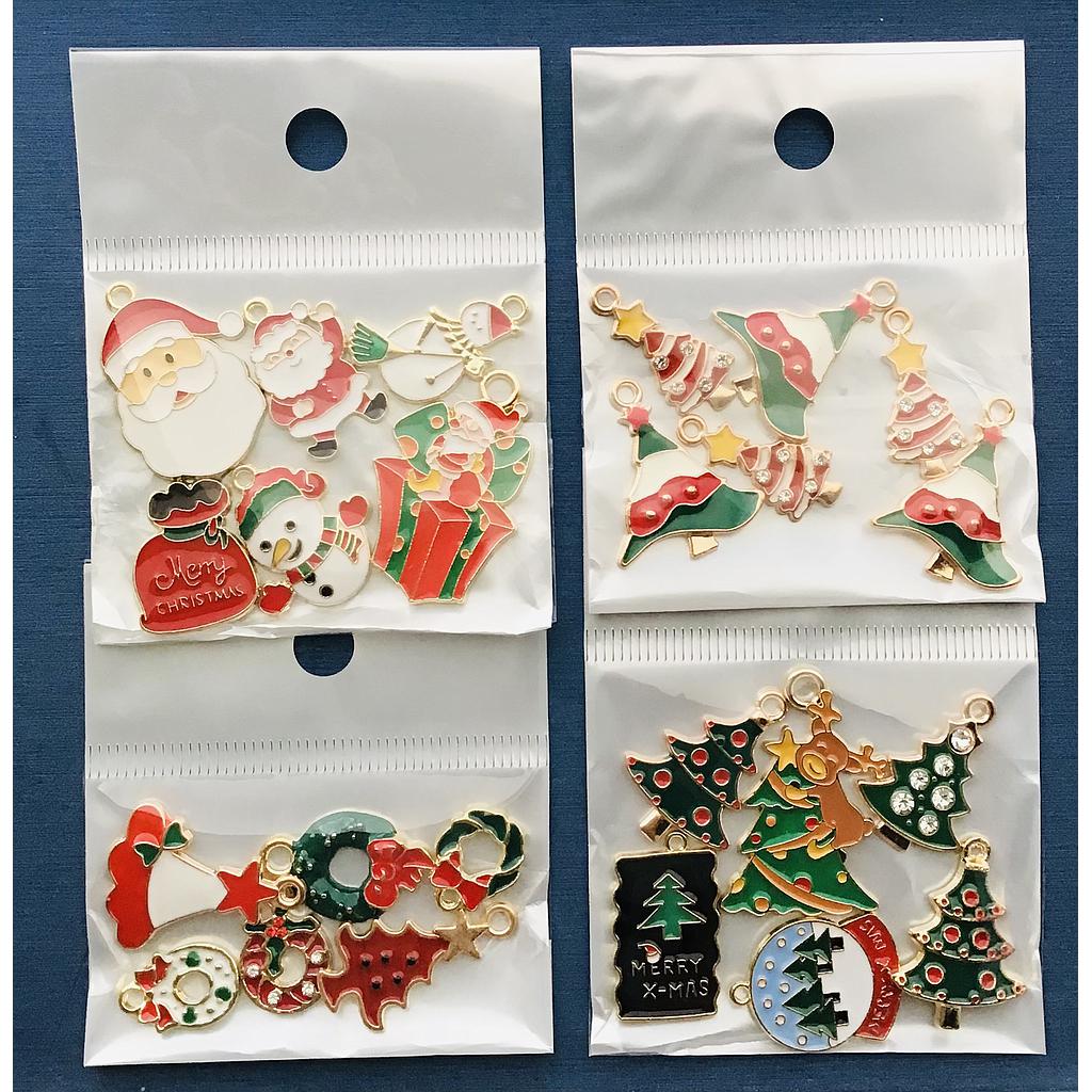 DIJES NAVIDEÑOS PEWTER Y ENAMEL 6 PCS