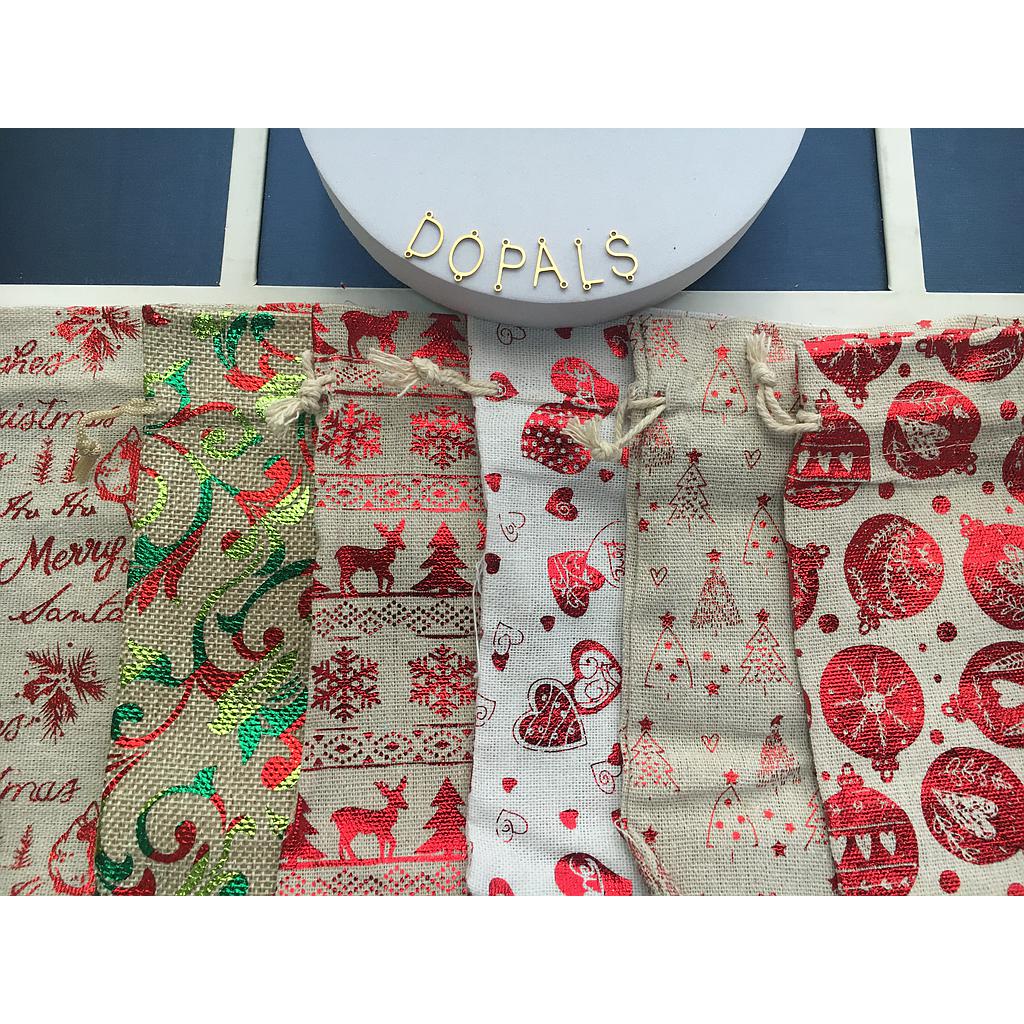 BOLSA SAN VALENTIN DE YUTE GRANDE 13X18CM 6PCS