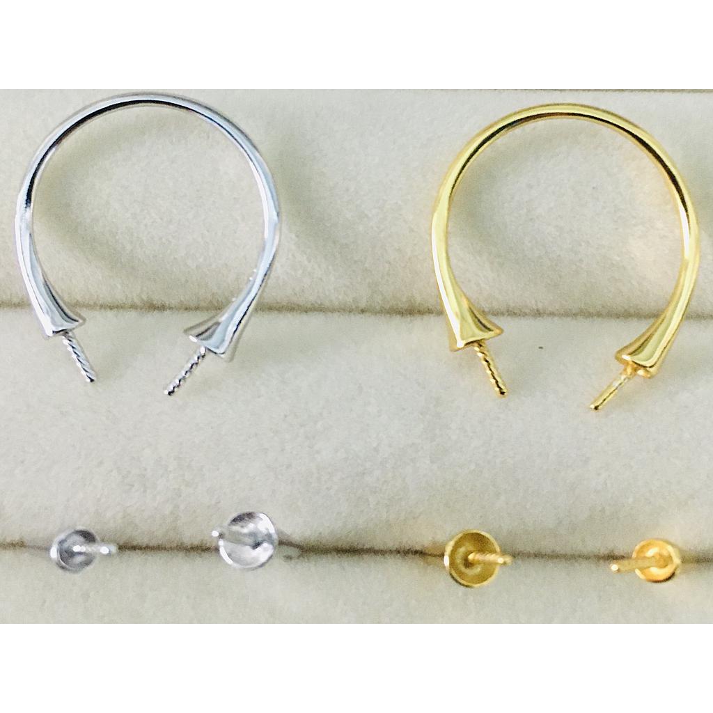 ANILLOS AJUSTABLES DE PLATA 925 PARA PEGAR PERLA