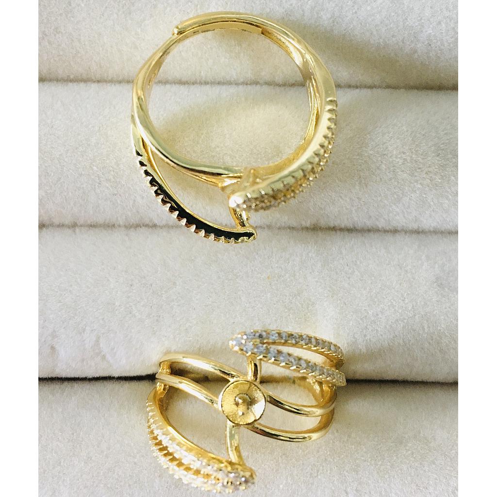 ANILLO AJUSTABLE DE PLATA 925 PARA PEGAR PERLA