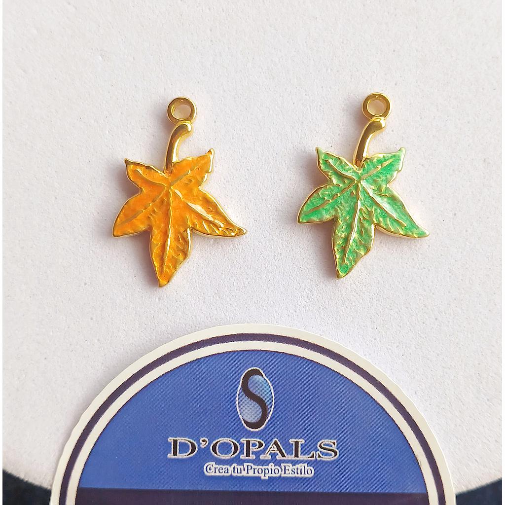 DIJE DE HOJA ACERO Y ENAME