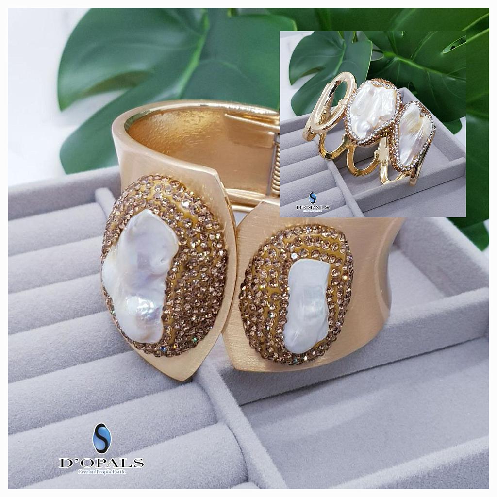 BRAZALETES CON PERLA BARROCA DE DRUZY