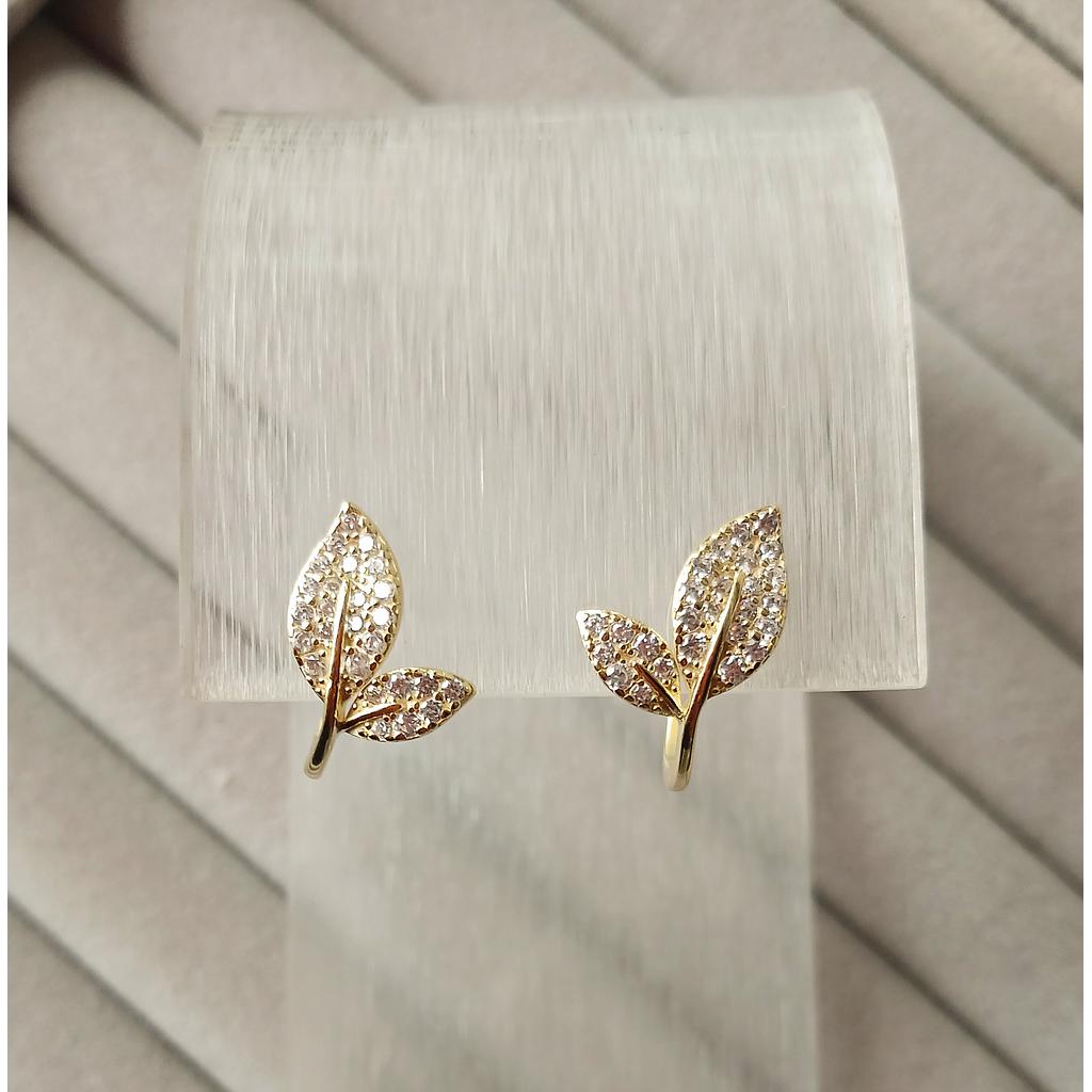 ARETE DE HOJA PLATA 925