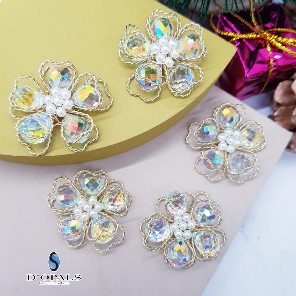 ACCESORIO DE ALAMBRISMO, CRISTAL Y PERLA