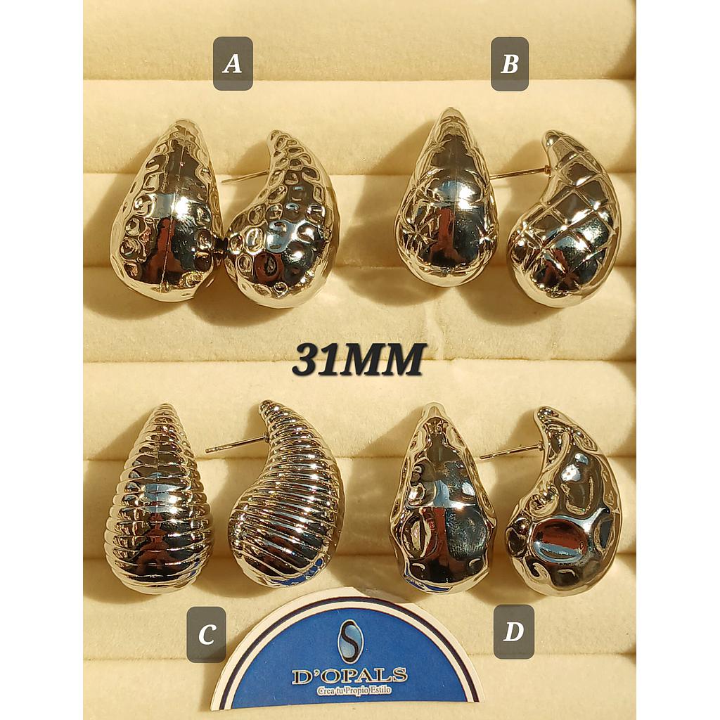 ARETE GOTA ACERO PLATEADO