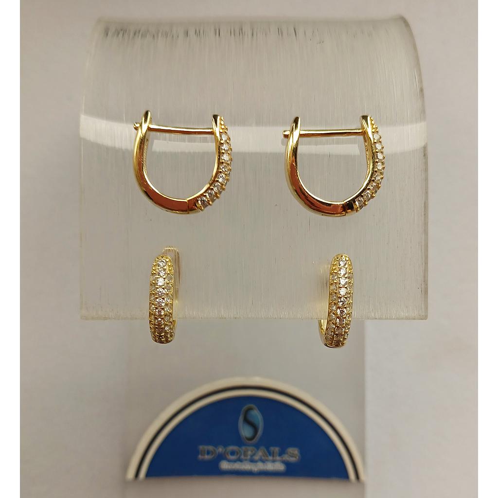 ARGOLLA DE PLATA 925 CON CIRCONES 13MM