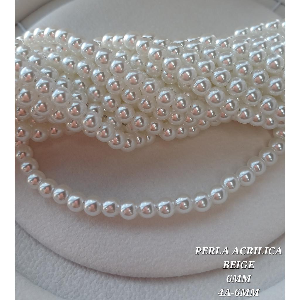 PERLA ACRILICA BEIGE 6MM