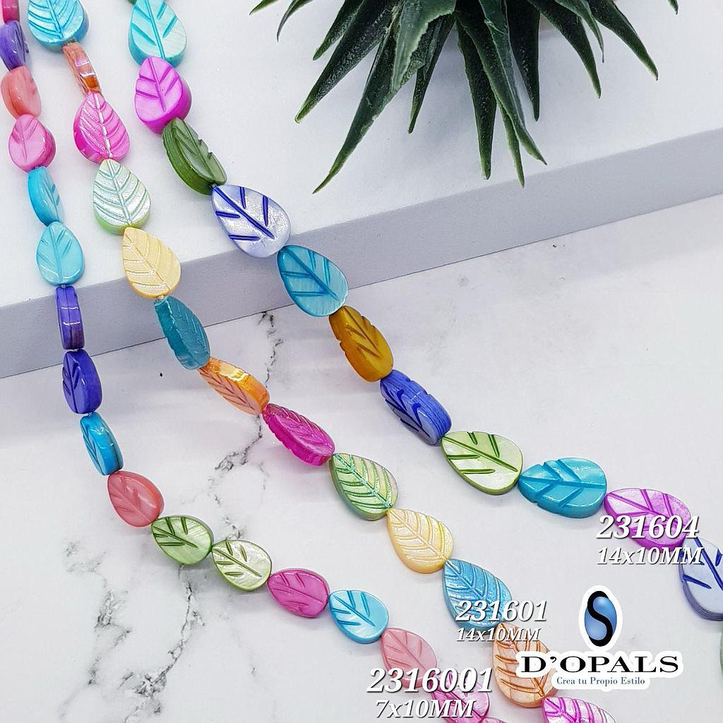 CONCHA NACAR MULTICOLOR HOJA 10x14MM