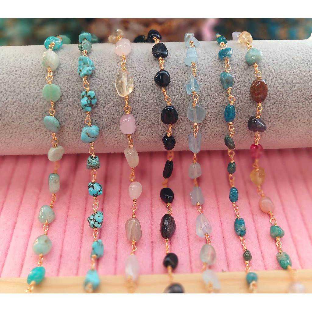 CADENAS DE MICROCIRCONIA CON PIEDRA SEMIPRECIOSA