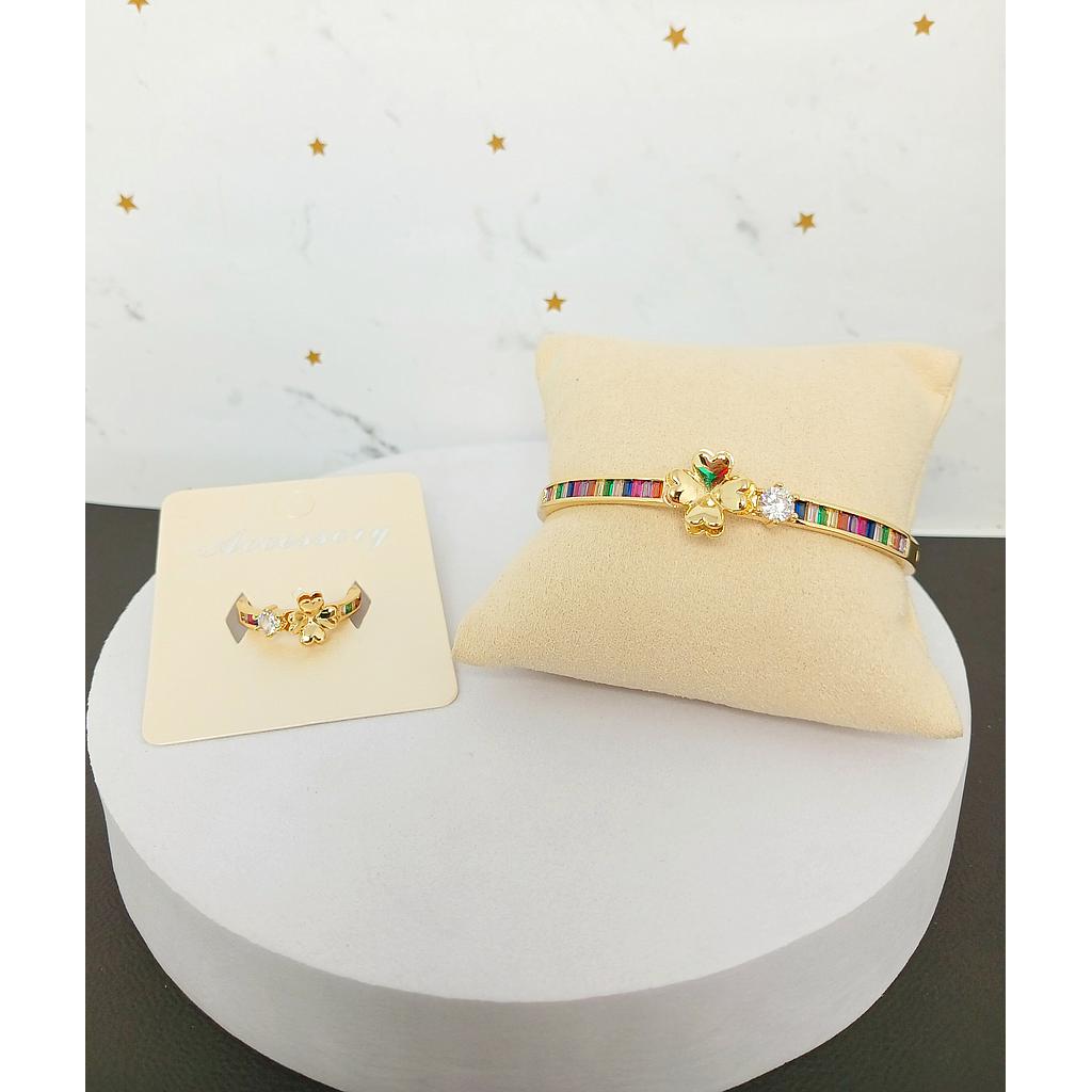 BRAZALETE DE FLOR MICROCIRCONIA SET
