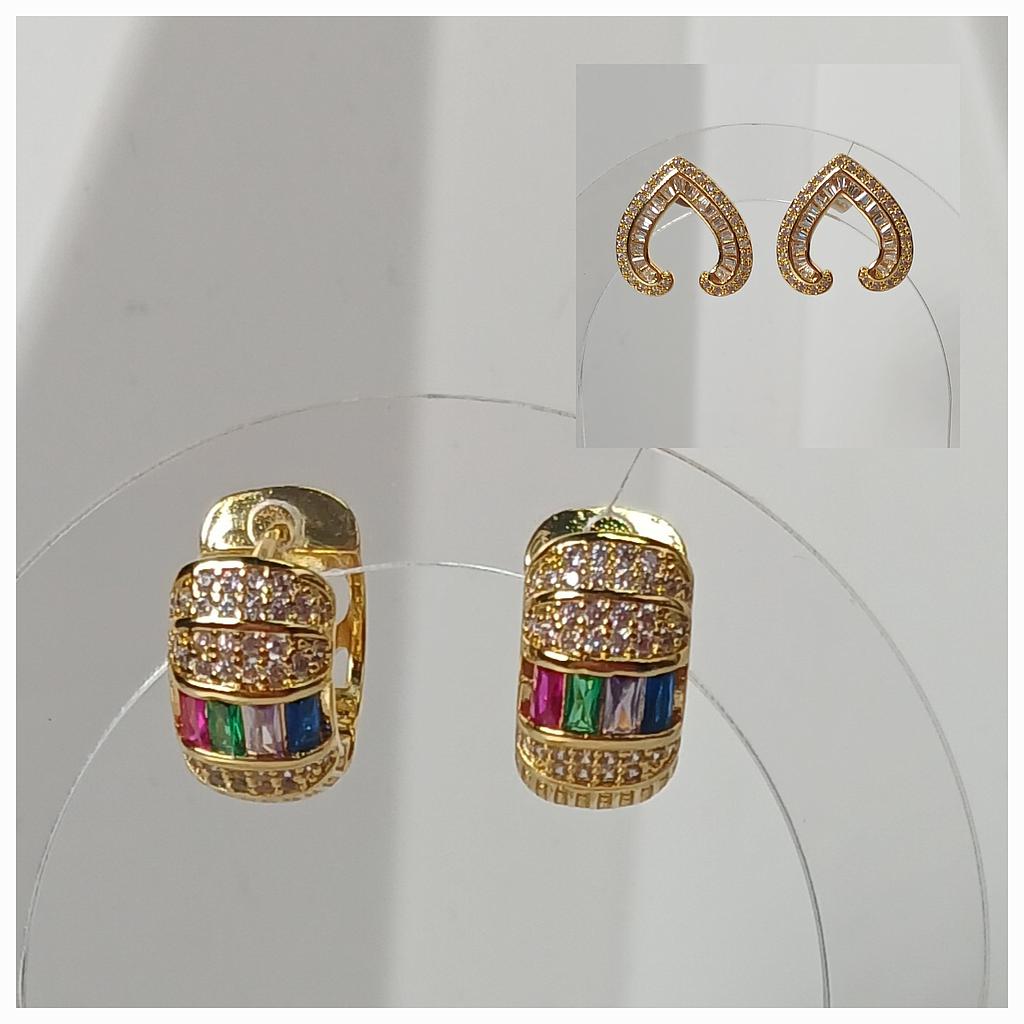 HOOPS Y ARETE DE MICROCIRCONIA