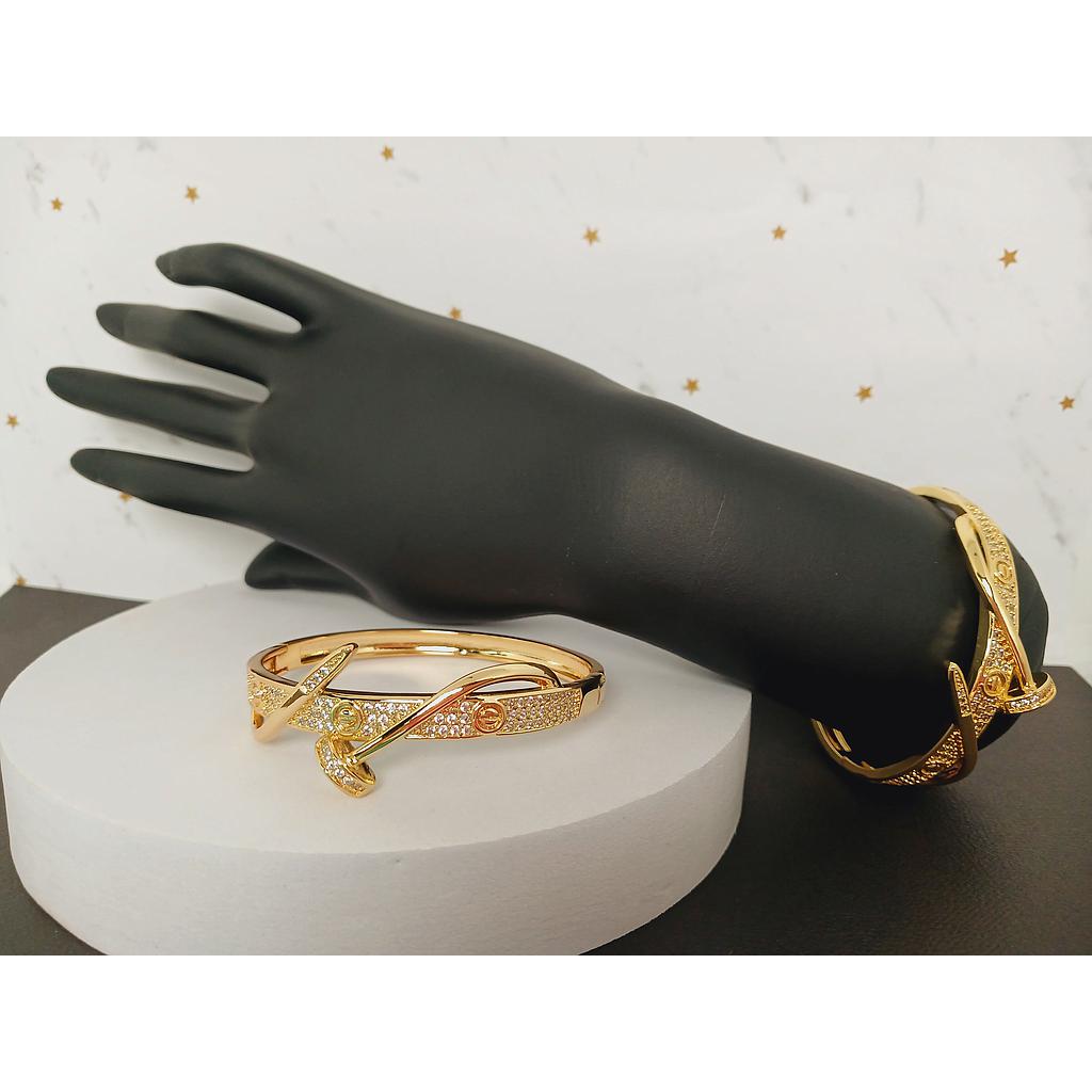BRAZALETE ESTILO CARTIER Y CLAVO DE MICROCIRCONIA