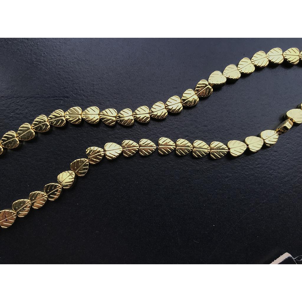 HEMATITA HOJAS 6MM DORADO CLARO