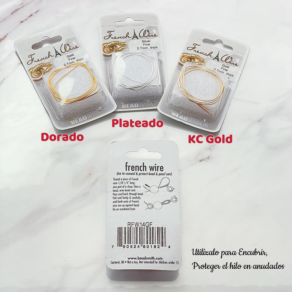 ALAMBRE FRANCES DORADO 0.7MM, 14 PULGADAS